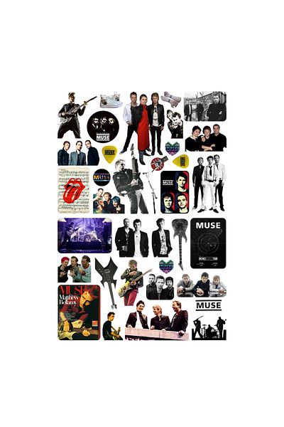 Ororabutik 33 Pieces Muse Metal Rock Sticker Set - Sticker Set Sketchbook