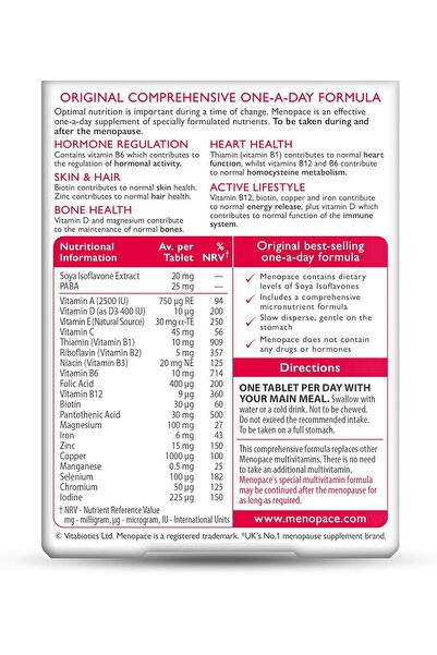 Menopause Bal Menopace Vitabiotics With Soy Isoflavones - 30 Tabs