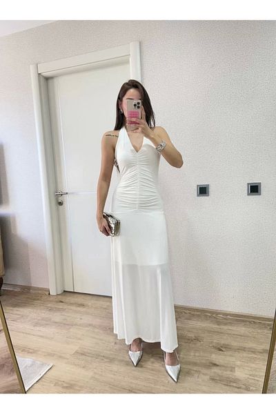 SuQ Backless Long Dress - White