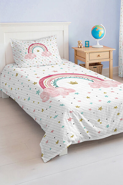 Realhomes مجموعة غطاء سرير بيكه لغرفة الأطفال والمراهقين باللون الوردي مع نمط...