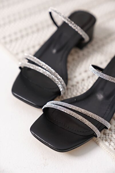 Zerenyus Emma Premium Women's Thick Heeled Black Slippers