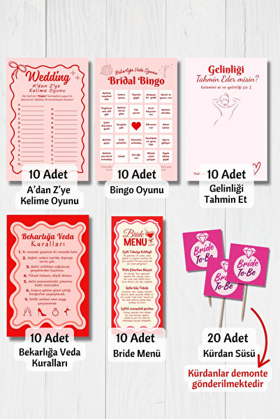 Metranya Bekarlığa Veda Partisi Kart Seti 70 Adet Oyun Kartı Bride To Be Soru...
