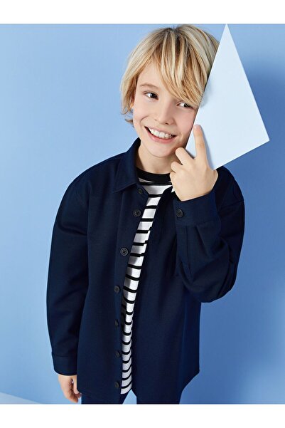 LC Waikiki Cămașă pentru băieți LCW Kids, albastru marin, cu croială conforta...