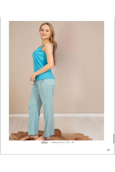 Baha Perfect Club Women &Apos; S Pajamas with V-Neck on the Rope Strap 4362t - 1 Pcs