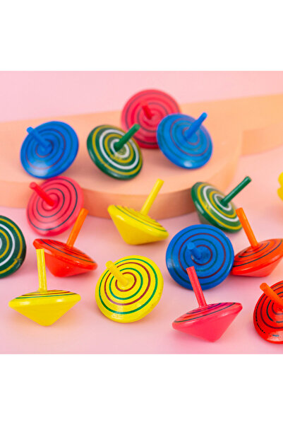 Choice مجموعة من 10 قطع من قمم الدوران الخشبية الملونة، ألعاب تعليمية للأطفال...