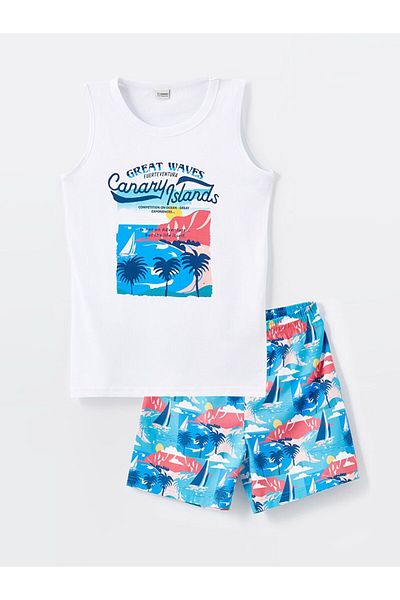 LC Waikiki LCW Kids Crew Neck Men's Tank Top and Swim Shorts