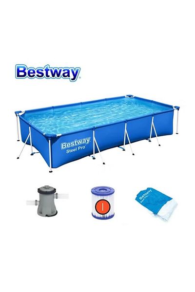 BESTWAY مجموعة حوض سباحة عائلي بإطار رش (مضخة فلتر) 400 متر × 211 × 81 سم 5700 لتر -26-56424