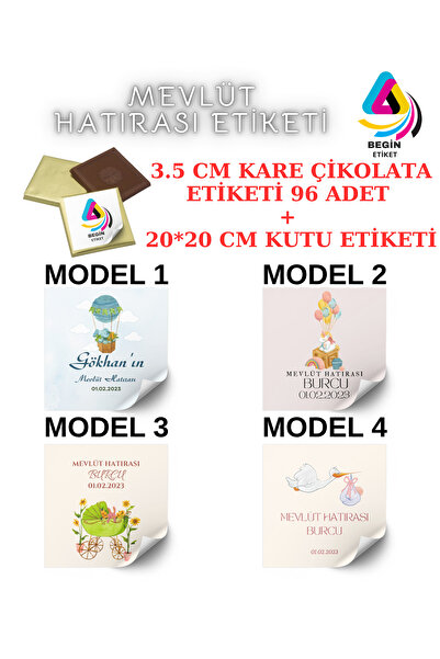 BEGİNSARF KARE MADLEN ÇİKOLATA VE KUTU ETİKETİ MEVLÜT 001