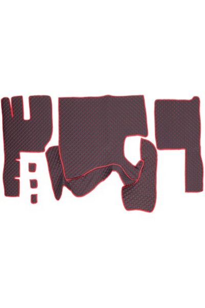 Umbrella Truck -Leather Floor Mats Set For Volvo Fh13 2011-2013 Manual Transmission Black Type 2
