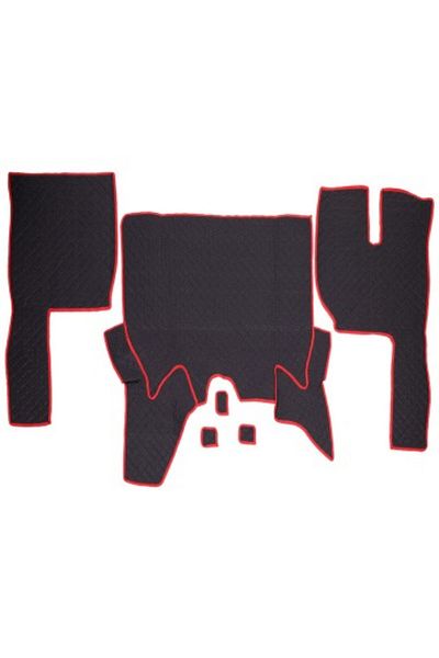 Umbrella Truck -Leather Floor Mats Set For Volvo Euro 6 Automatic Transmission Black