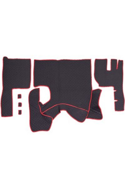Umbrella Truck -Leather Floor Mats Set For Volvo Fh13 2011-2013 Manual Transmission Black Type 2