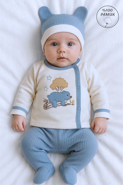 GizaKids 100% Cotton 0-3 Months Newborn Baby Hospital Release Set of 3