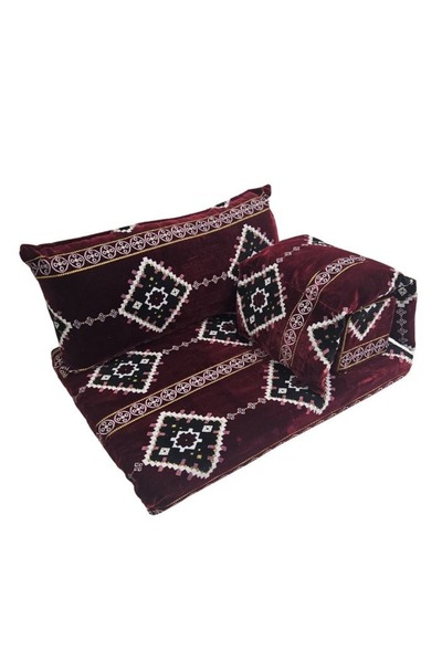 smart home Luxury 4-in-1 Floor Seating Set - Heritage Arabic Majlis, Soft Velvet Fabric, 4-Piece Set, 100x70cm