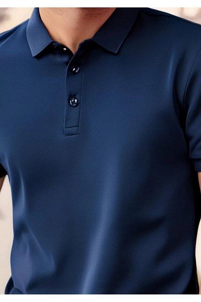 modamtn Men's Short Sleeve Collared Viscose Two Thread Men's Blouse