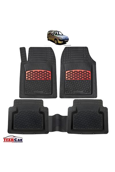 TEAMCAR ® Car Mats Tray Type Compatible With Peugeot Partner I (1996-2008) Red