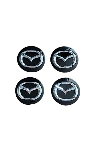 Mazda Set 4 capace de jantă 56 mm pentru jante din aliaj, negre