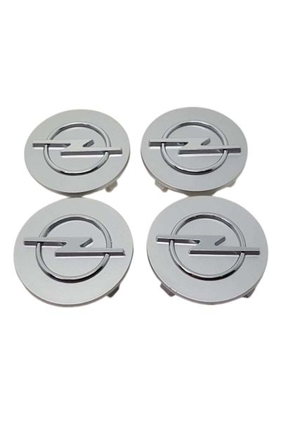 GREY Set 4 capace roți 64mm argintii/gri, Opel Insignia/Astra/Vectra/Corsa, pentru jante din aliaj