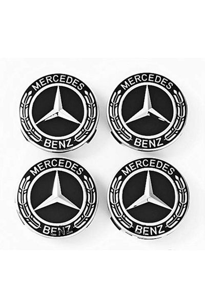 MAF Set 4 capace negre de jantă 75 mm pentru jante din aliaj Mercedes-Benz