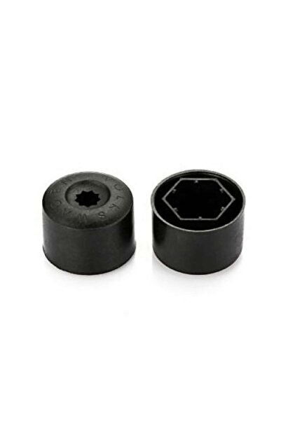 BLACK Set 20 caps for 17mm lug nuts for Volkswagen wheels + metal key