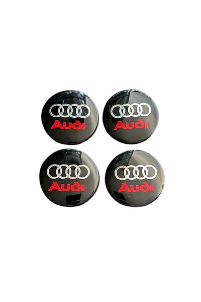 MAF Set 4 capace roti 58mm exterior, 56mm interior Audi negru rosu compatibil/inlocuitor janta aliaj