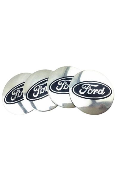 GREY Set 4 autocolante argintii din aluminiu pentru capace de jante Ford
