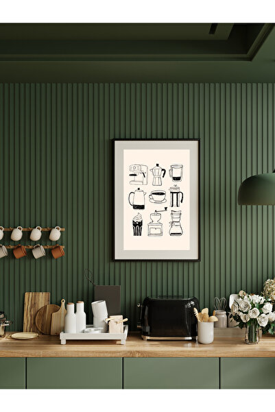 studio duha Espresso Coffee Poster Set - Minimal 3-Piece Frameless Coffee Themed Painting Poster Set