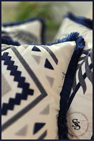 SasoHome Красиві квіти перфоратор вишивка візерунком лляна подушка чохол для подушок