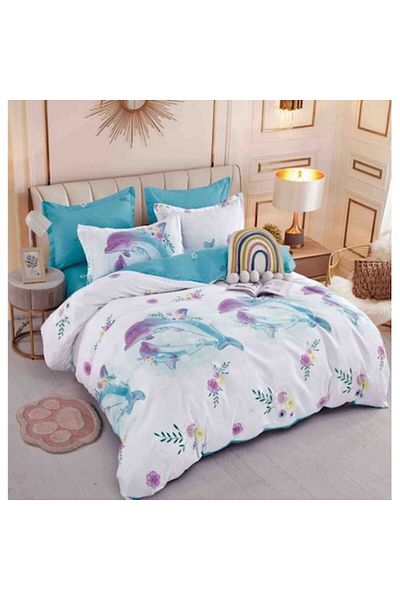 OEM Elegant Single Bed Linen Set for 1 Person - 4 Pieces, Cotton Finet, Multicolor