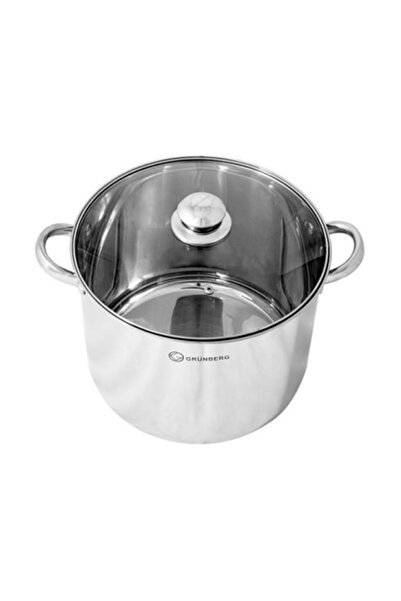 OEM Set oala din otel inoxidabil si capac din sticla, 11.1L, 26cm, GRUNBERG