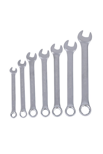 Lawazim Combination Spanner Set 7 Piece Chrome-Plated Steel Wrench Kit for DIY and Professional Use
