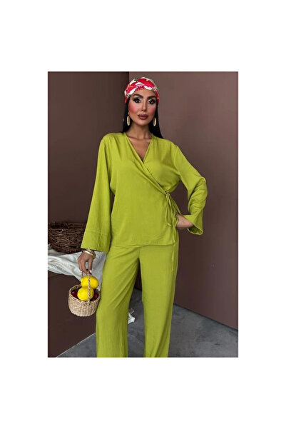 POLEXP By Han Double-Breasted Classic Style Linen Suit with Pants 10191