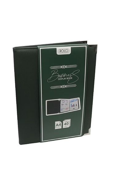 Roco Display Book 40 Pockets A4 Leather Green