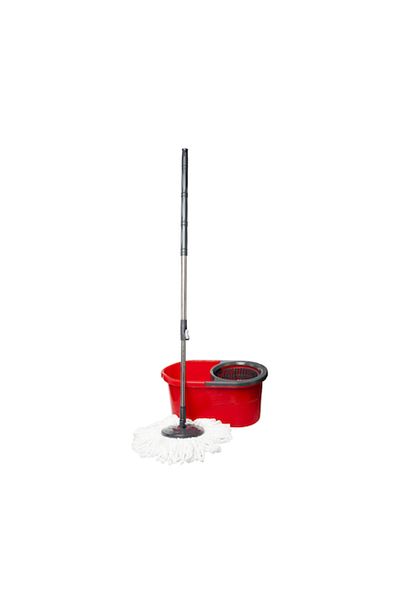 Zambak Plastik Set Curatenie Mop Rotativ 360, Rosu, 13 L + Rezerva mop Turbion OTI AC0895