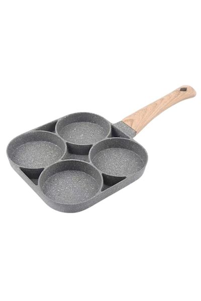 IdealTI Non-stick Pancake Pan with 4 Holes, Breakfast, Eggs, Pancake, Aluminum, for Gas, Electric and Induct