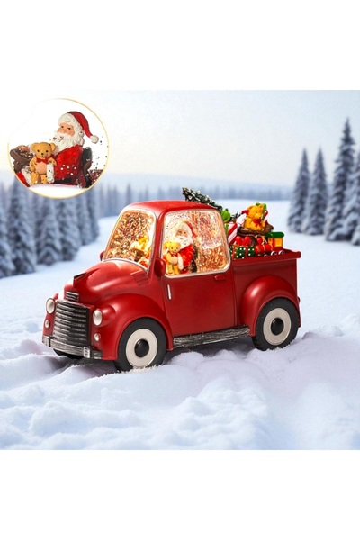 Kuzey Tacı Işıklı Müzikli Kar Küresi – Noel Baba ve Hediyelerle Kırmızı Kamyo...