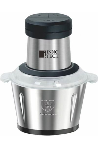 INNOTECH 3L Food Chopper – 500W Copper Motor, 6 Titanium Blades, SS Bowl, Golden Steel, BS Plug, 220–240V