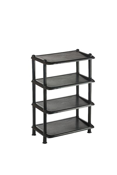 OEM Raft pantofi 4 etaje negru 67x45x28 cm