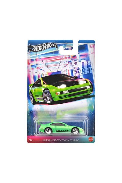 HOT WHEELS Mașină metalică Hot Wheels, scenă stradală din anii '90, Nissan 300ZX Twin Turbo, 1:64, verde