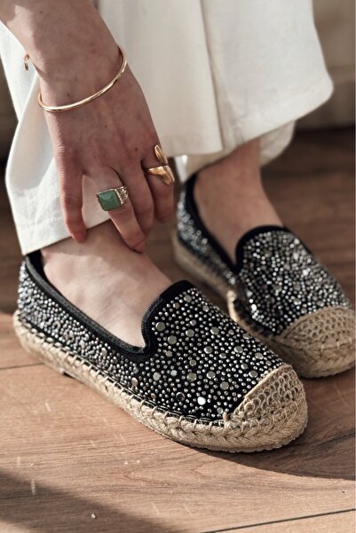 I Love Shoes Jorelis Suede Shiny Stone Λεπτομερής Εσπαντρίλα Μαύρο