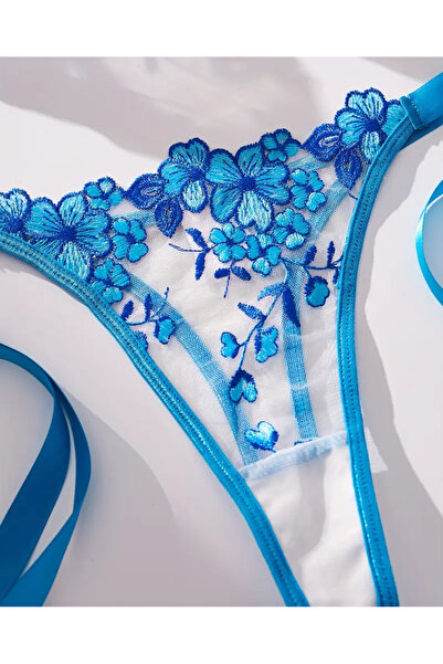 G&H UNDERWEAR Set sutien cu dantelă cu panglică albastră