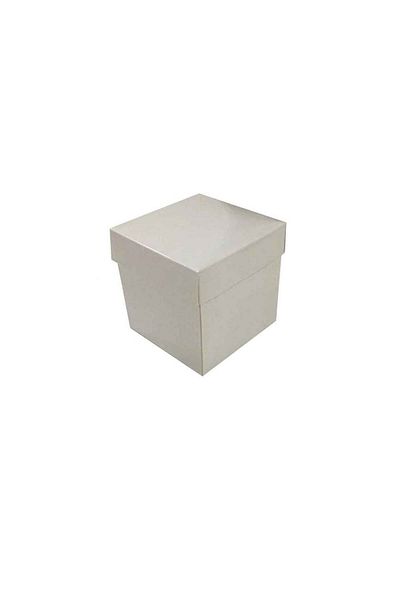 TT Tahtakale Toptancıları Complete Cardboard Box Solid Color 7X7X7 cm (25 Pieces) White