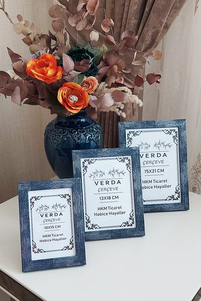 Verda Çerçeve Σετ 3! Κορνίζα 10x15, 13x18 cm και 15x21 cm! Διακοσμητικό πλαίσιο με γυαλί PVC με ξύλινα πόδια!