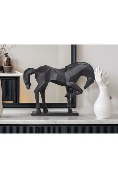 Goplast Premium Low Poly At Heykeli, Low Poly Horse Sculpture, Dekoratif Hedi...