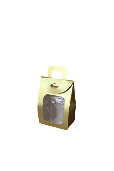 Eminonutoptanci Kına Ve Çerez Çantası Pencereli Karton 7.5X11X4 (20 Adet) Gold