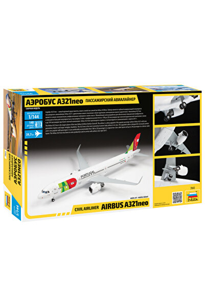 Zvezda 1/144 Airbus A-321 NEO Plastik Yolcu Uçağı Maket Kiti, Demonte Hobi Seti