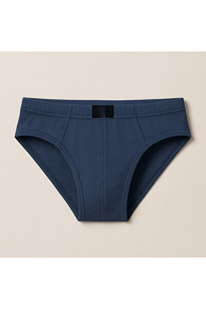 QKK Ανδρικό 100% βαμβακερό Navy Blue-Smoke-Black 3 τεμαχίων Slip εσώρουχο Q2İ3K2L6KK