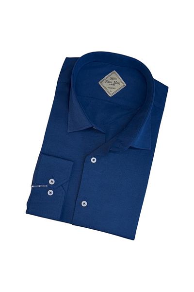 GÖMLEK GALERİSİ Slim Fit Slim Fit Plain Long Sleeve Men's Shirt