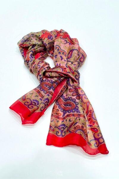Nish&Chic Indian Silk Shawl Patterned (7) Scarf