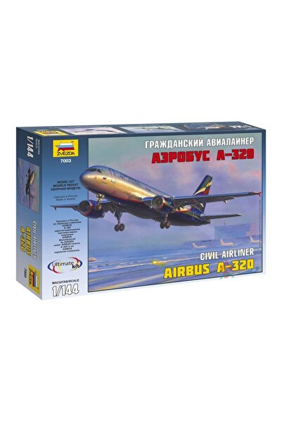 Zvezda 1/144 Airbus A-320 Plastik Uçak Maket Kiti, Demonte Hobi Seti