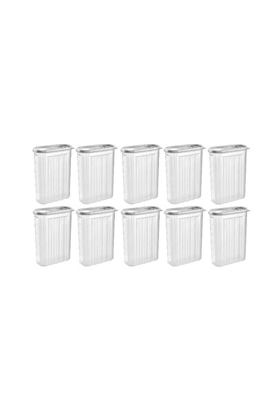 OEM Set 10 Cutii pentru alimente din plastic cu capac colorat 2.5 ltr, SULTAN Transparent